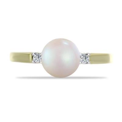 BUY GOLD PLATED FINISH NATURAL WHITE FRESHWATER PEARL GEMSTONE RING